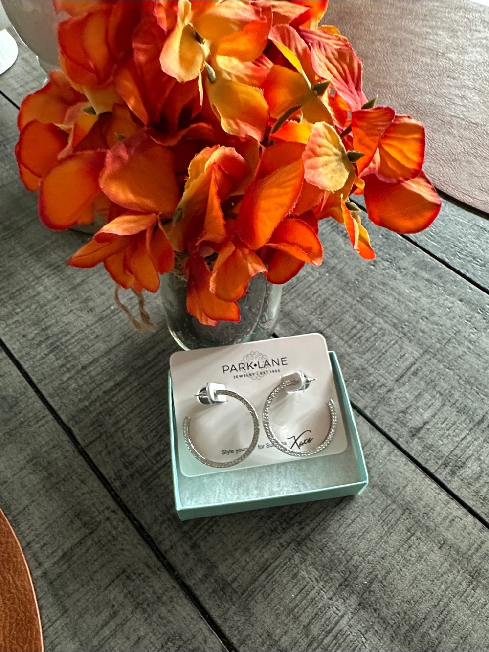 Park Lane Silver Crystal Hoop Earrings